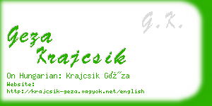 geza krajcsik business card